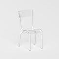 Chaise Beaubourg - structure blanc et assise en verre acrylique recyclé transparent