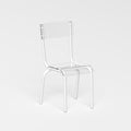 Chaise - structure blanc et assise en verre acrylique recyclé transparent